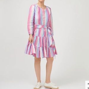 J. Crew Pastel Belted Button-up Dress